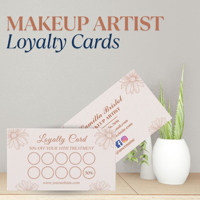Blush Pink Loyalty Card for Salon & Beauty Artists Lojalitetskort (Blush Pink Loyalty Card for Salon & Beauty Artists)