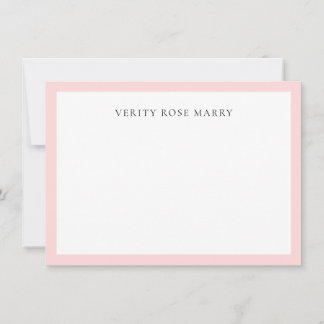 Blush Pink | Minimal Feminine Monogram Design Anteckningskort