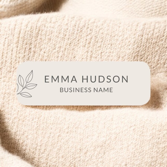 Blush Pink Minimalist Botanical Small Business  Namnbricka (Skapare uppladdad)
