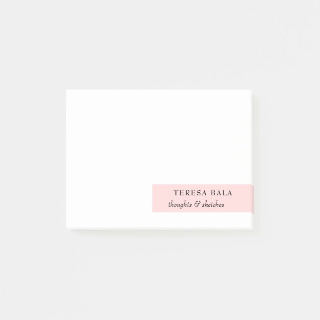 Blush Pink Minimalist Modern Design Post-it Block (Framsida)