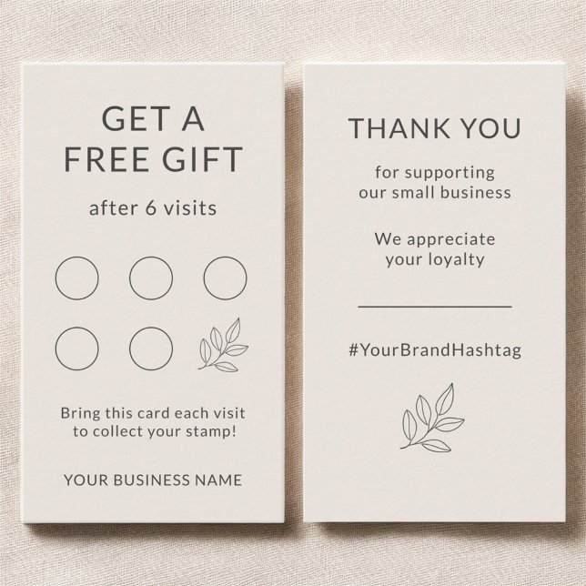 Blush Pink Minimalist Small Business Loyalty Card Visitkort (Skapare uppladdad)