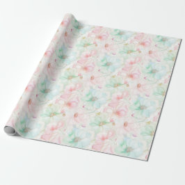 Blush Pink Mint Flowers Birthday Presentpapper