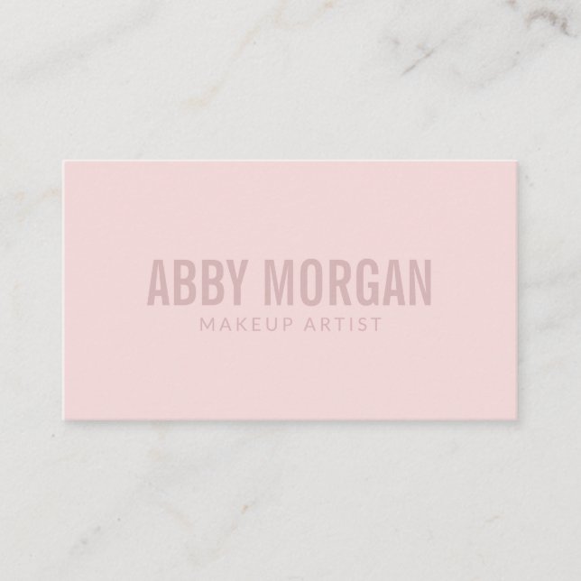 Blush Pink Modern Makeup Visitkort (Framsida)