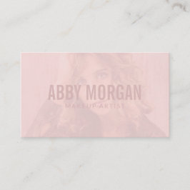 Blush Pink Modern Photo Makeup Business Card Visitkort