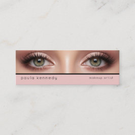 Blush Pink Modern Photo Makeup Mini Visitkort