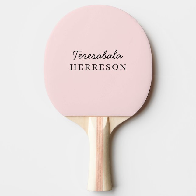 Blush Pink Monogram Modern Minimal Feminine Art Pingisracket (Framsidan)