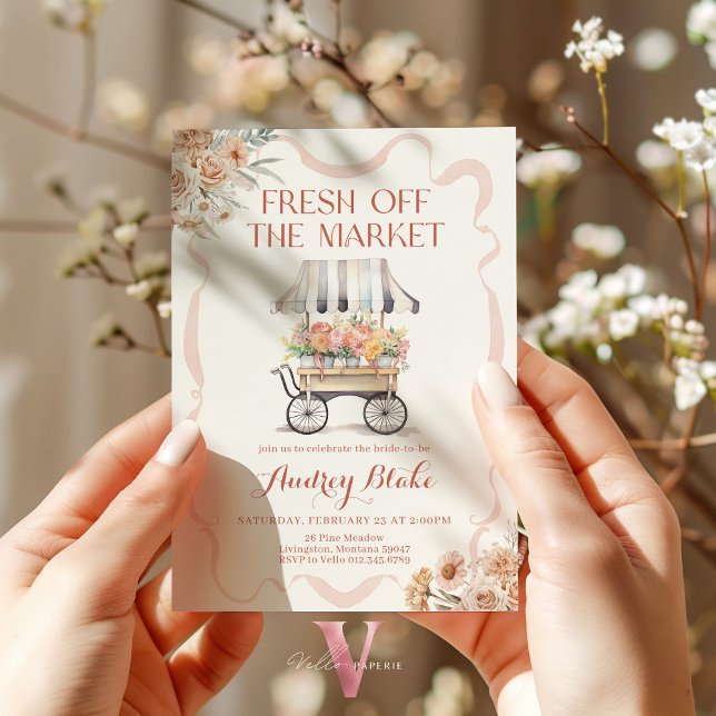 Blush Pink Off the Market Bridal Shower Invitation Inbjudningar (Skapare uppladdad)