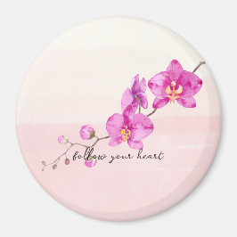Blush Pink Orchid Flowers Magnet