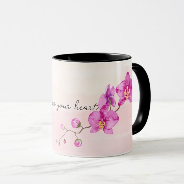 Blush Pink Orchid Flowers Mugg (Framsida höger)
