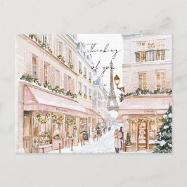 Blush Pink Paris Eiffel Tower Thinking of you Vykort