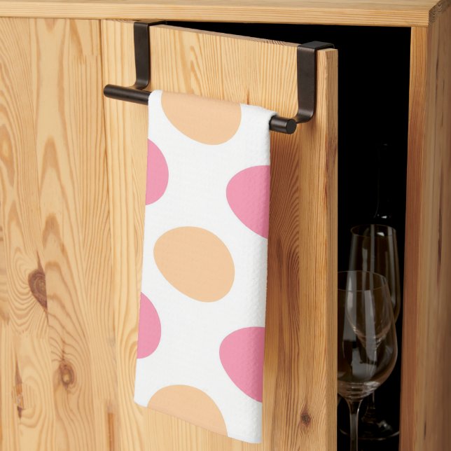 Blush Pink Peach Easter Eggs Pattern Kökshandduk (Thirds Fold)