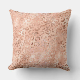 Blush Pink Peach Rose Gold Leopard  Kudde