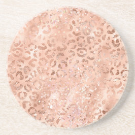 Blush Pink Peach Rose Gold Leopard  Underlägg
