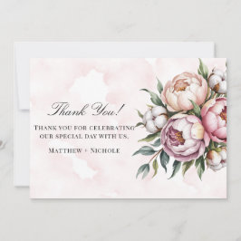 Blush Pink Peony and Cotton Wedding Tack Kort