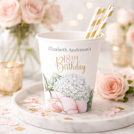 Blush Pink Peony Floral 18th Birthday 