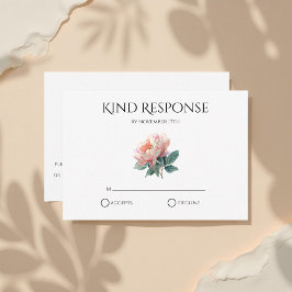 Blush Pink Peony QR Code Elegant Wedding  OSA Kort