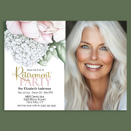 Blush Pink Peony Retirement Party Invitation Inbjudningar