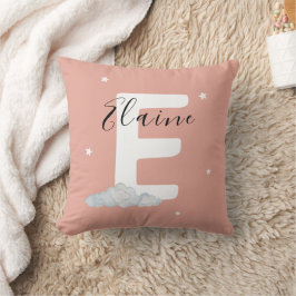 Blush Pink Personalized Baby Name Pillow Custom Kudde