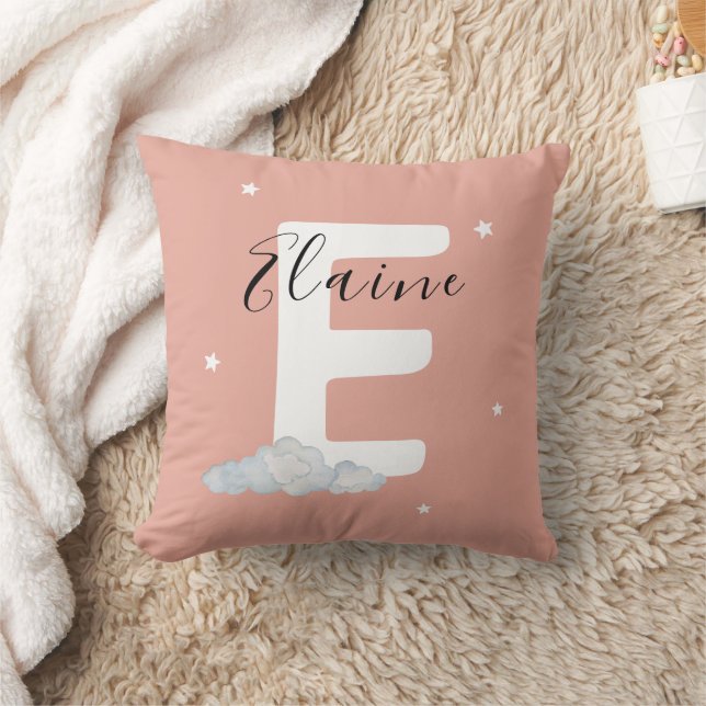 Blush Pink Personalized Baby Name Pillow Custom Kudde (Filt)