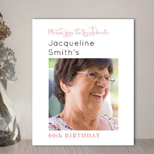 Blush Pink Photo Birthday Invitation