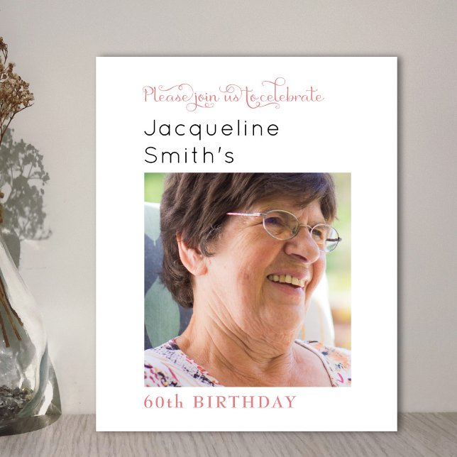 Blush Pink Photo Birthday Invitation (Skapare uppladdad)