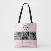 Blush Pink Photo Black Script Hair Stylist 