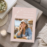 Blush Pink Photo Graduation party Save the Date Spara Datumet<br><div class="desc">A girly blush pink colored background. Celebrate your graduate’s big milestone in style with this modern Save the Date card for a graduation party. Featuring a clean minimalist layout, elegant typography, and a customizable photo, this design is perfect for announcing your celebration in a timeless way. Add your graduate’s name,...</div>