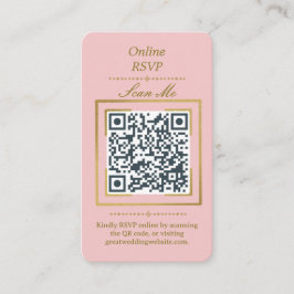 Blush Pink | Photo Online RSVP QR Code Wedding Tilläggskort