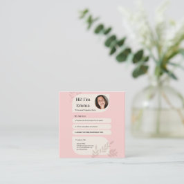 Blush Pink Postpartum Doula Professional Design Fyrkantigt Visitkort