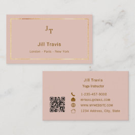 Blush pink QR code Business Card Visitkort