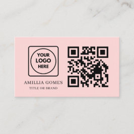 Blush Pink QR | Minimal Feminine Contact Design Visitkort