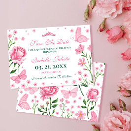 Blush Pink Quinceañera 15th Birthday Party Spara Datumet