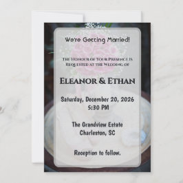 Blush Pink Rose Bouquet Rustic Wedding Invite Inbjudningar