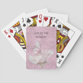 Blush Pink Rose Butterfly Sparkle Casinokort