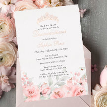 Blush Pink Rose Gold Tiara Quinceanera