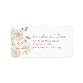 Blush Pink Rose Wedding Address Labels Adressetikett