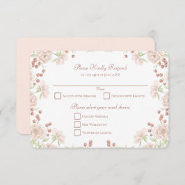 Blush Pink Rose Wedding RSVP Reply Inbjudningar
