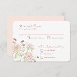Blush Pink Rose Wedding RSVP Reply Modern Inbjudningar