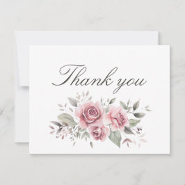 Blush Pink Rose Wedding Thank You Card Anteckningskort