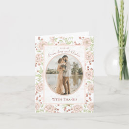 Blush Pink Rose Wedding Thank You Cards Photo Inbjudan