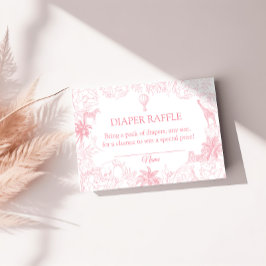 Blush Pink Safari Animals Jungle Diaper Raffle Tilläggskort
