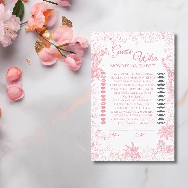 Blush Pink Safari Jungle Baby Shower Guess Who (Skapare uppladdad)