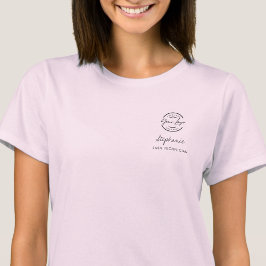 Blush Pink Script Logo Lashes Staff T Shirt