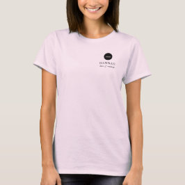 Blush Pink Script Logo Makeup Staff  T Shirt