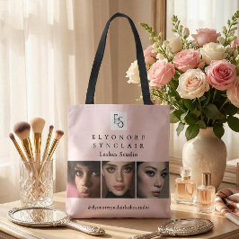 Blush Pink Script Logo Photo Lashes Studio Tygkasse