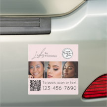 Blush Pink Script Logo QR Code Photo Lashes