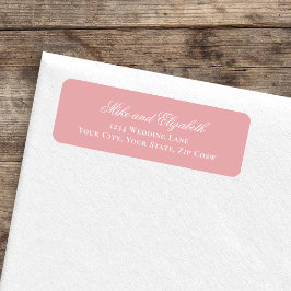 Blush Pink Script Names Wedding Address Label Returadress Etikett