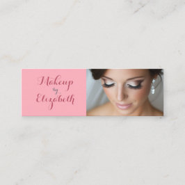 Blush Pink Script Photo Makeup Mini Visitkort