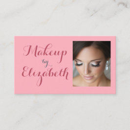 Blush Pink Script Social Icon QR Code Photo Makeup Visitkort