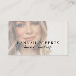 Blush Pink Script Social QR Code Photo Hair Makeup Visitkort